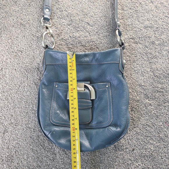 B. Makowsky Blue Leather Crossbody Bag - Picture 3 of 7